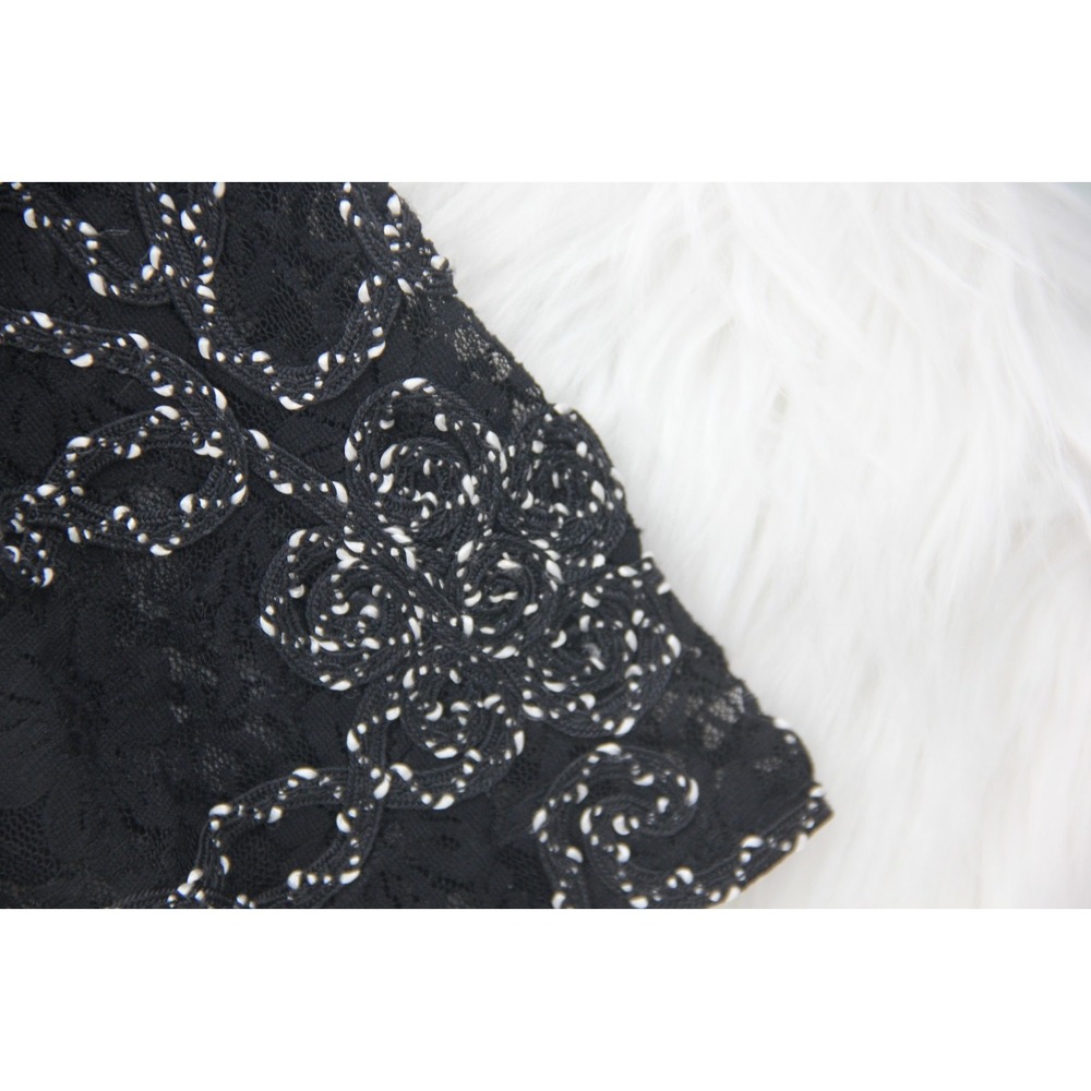 Once Again Open Front Top L Cardigan Embroidery Black Floral Whimsygoth Witchy - Picture 6 of 14